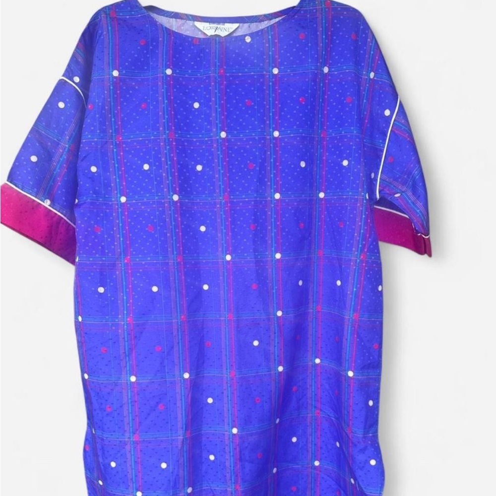 Vibrant Blue and Pink Patterned Dress